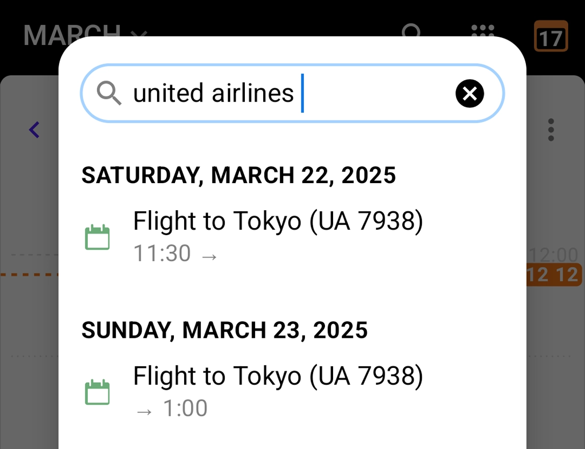 Search in HEY Calendar