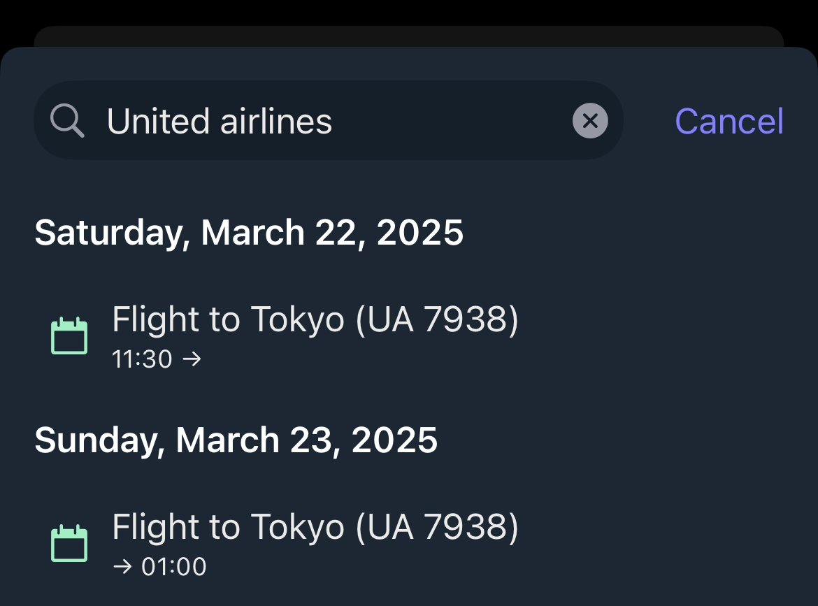 Search in HEY Calendar